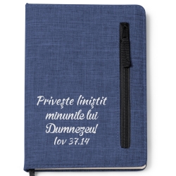 Agenda blue buzunar si fermuar, Priveste linistit minunile...